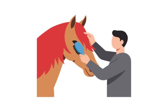 A Person Grooming a Horse with a Blue Br: Strategic Value in Visual Storytelling