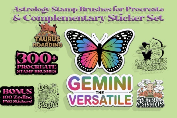 Astrology Procreate Stamps PNGs: Elevating Digital Art with Celestial Design Elements