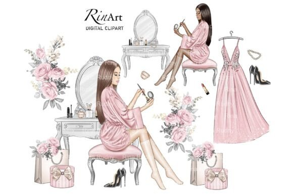 Beauty Girl Vanity Table Clipart PNG: A Versatile Design Resource
