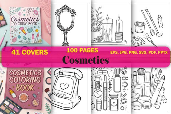 Cosmetics Coloring Book for Adults Tee: A Creative Tool for Beauty Enthusiasts and Design Professionals