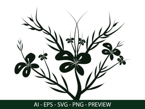 Flower Vector Illustration 46: A Modern Blend of Minimalism and Organic Detail