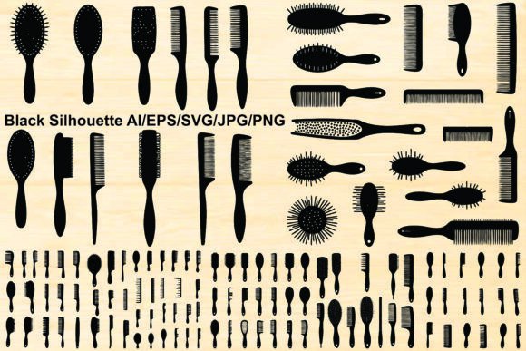 Hair Combs Comb Silhouette: A Versatile Design Resource for Modern Creatives