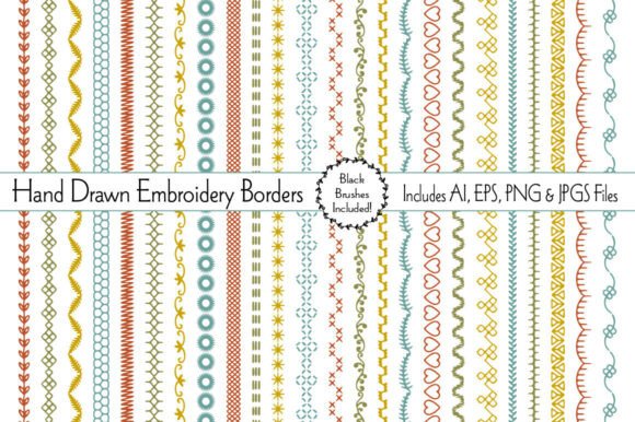 Hand Drawn Embroidery Borders: A Versatile Design Resource for Creative Projects