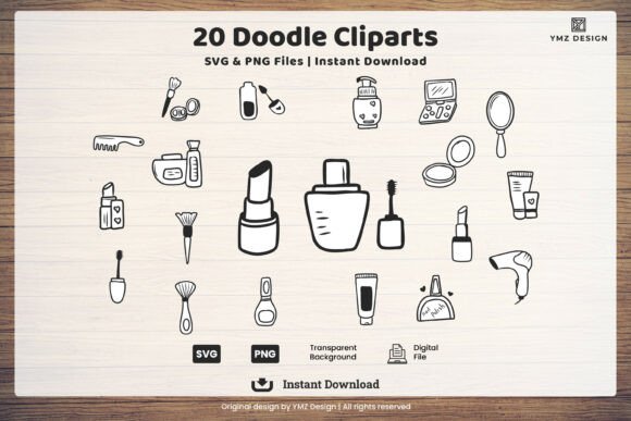 Makeup Doodle Clipart Bundle SVG PNG: A Designer’s Guide to Chic Illustrations