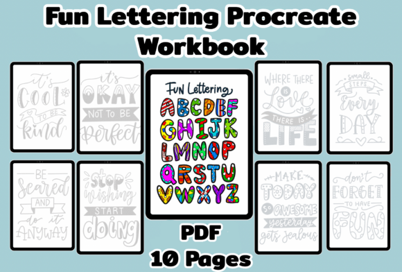 Master Digital Lettering with Fun Lettering Procreate Workbook