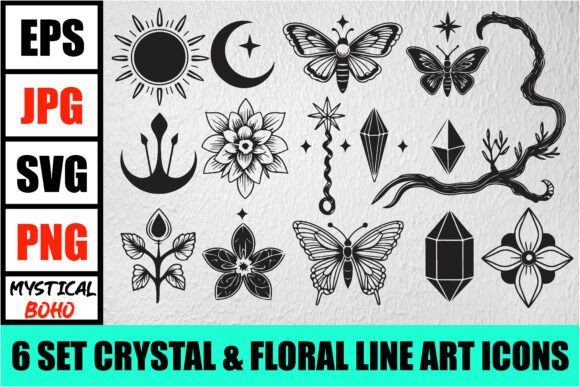 Mystic Boho Celestial Line Art Pack: A Versatile Design Resource for Creatives