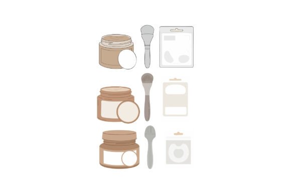 Natural Cosmetic Cream Jars with Brushes: A Practical Design Resource for Skincare Branding and Creative Workflows