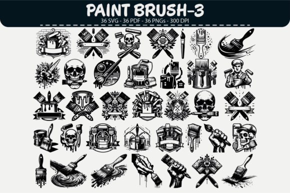Paint Brush Clipart – 36 Bold Design Options