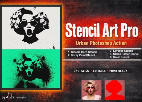 Stencil Art Pro Urban Photoshop Action: Elevating Street-Inspired Design