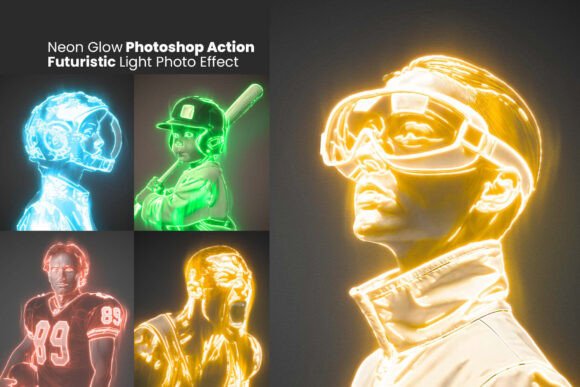 Transform Photos with Neon Glow Photoshop Action