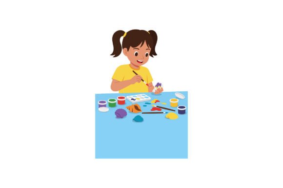 Young Girl Painting Colorful Clay Figure: A Strategic Tool for Creative Communication and Brand Expression